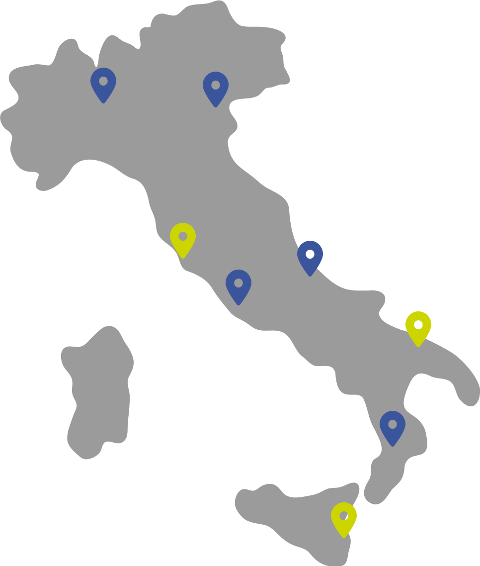 Mappa sedi Icover in Italia